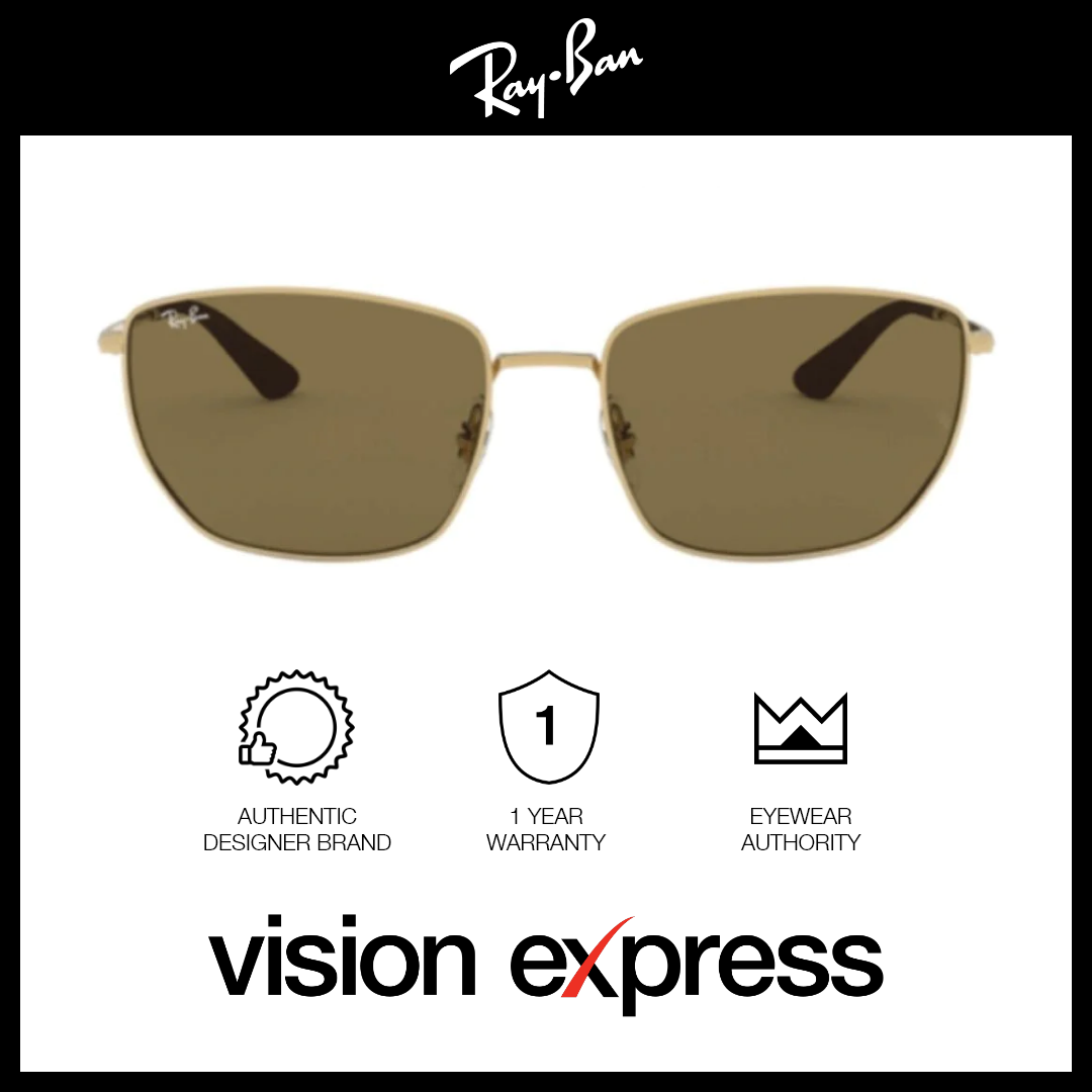 Ray-Ban Men's Gold Metal Square Sunglasses RB3653/001/73 - Vision Express Optical Philippines
