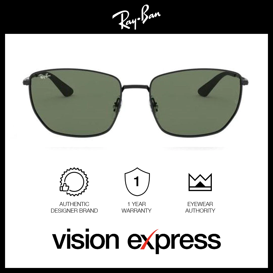 Ray-Ban Men's Black Metal Square Sunglasses RB3653/002/71 - Vision Express Optical Philippines