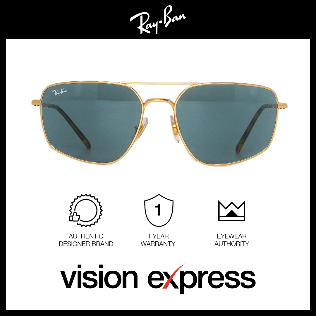 Ray-Ban Unisex Gold Metal Irregular Sunglasses RB3666/001/62 - Vision Express Optical Philippines