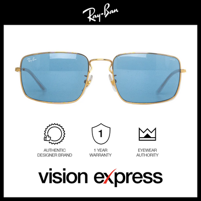 Ray-Ban Unisex Gold Metal Rectangle Sunglasses RB3669F/001/Q2 - Vision Express Optical Philippines