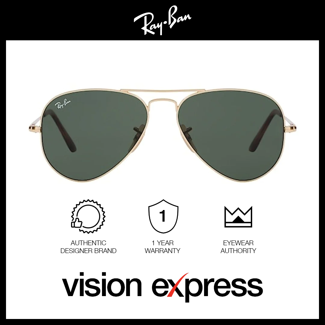Ray-Ban Unisex Gold Metal Aviator Sunglasses RB3689/9147/31 - Vision Express Optical Philippines
