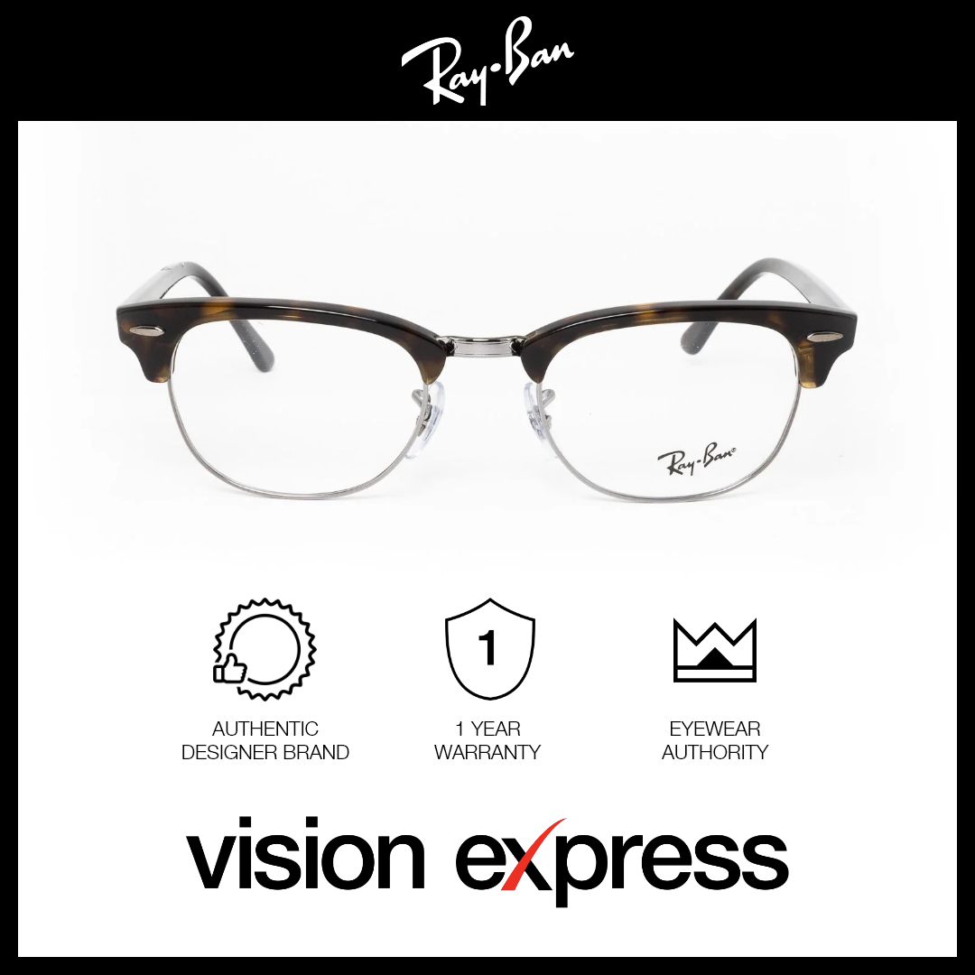 Ray-Ban Unisex Tortoise Plastic Clubmaster Eyeglasses RB5154/2012 - Vision Express Optical Philippines