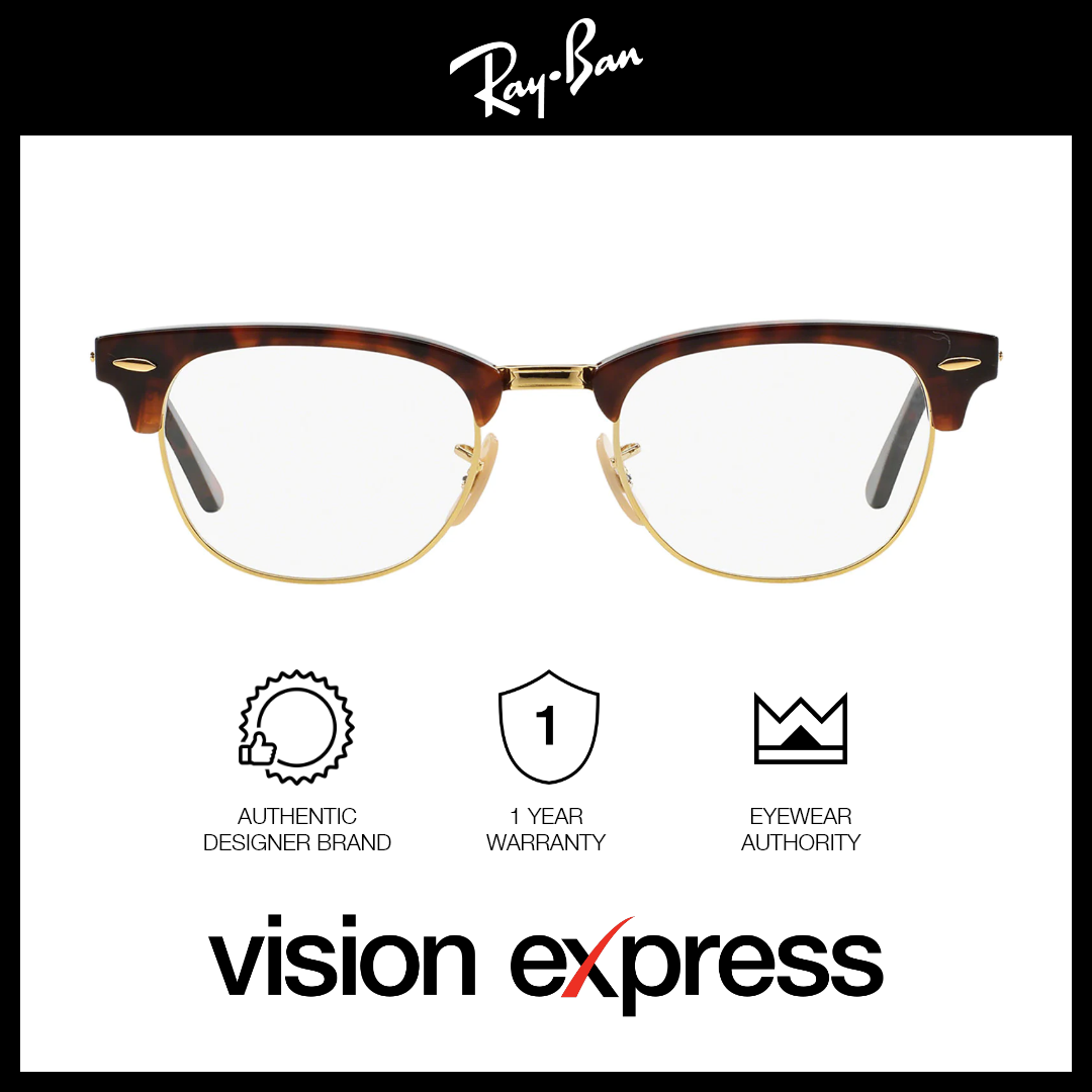 Ray-Ban Unisex Tortoise Plastic Clubmaster Eyeglasses RB5154/2372 - Vision Express Optical Philippines