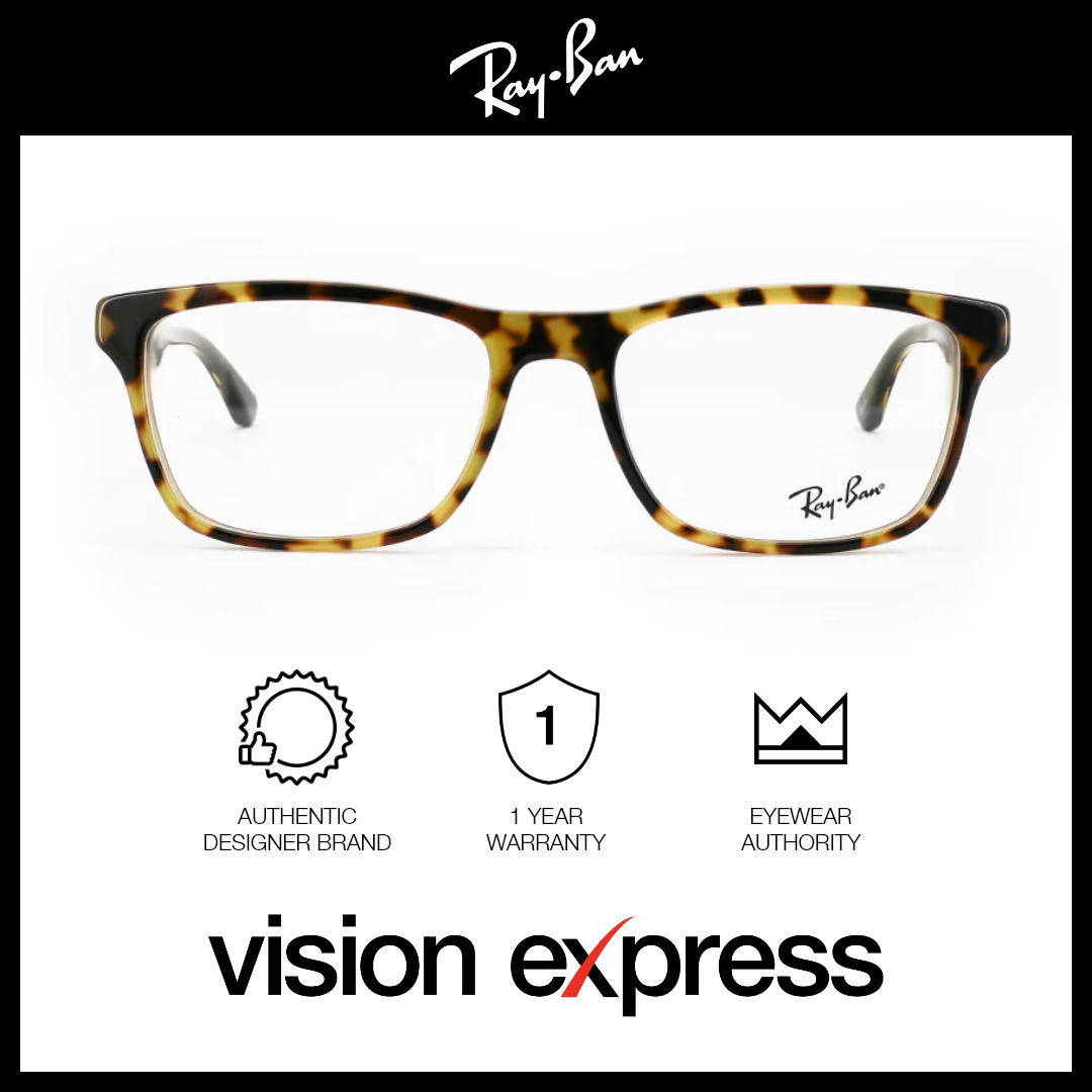 Ray-Ban Unisex Havana Plastic Square Eyeglasses RB5279597555 - Vision Express Optical Philippines