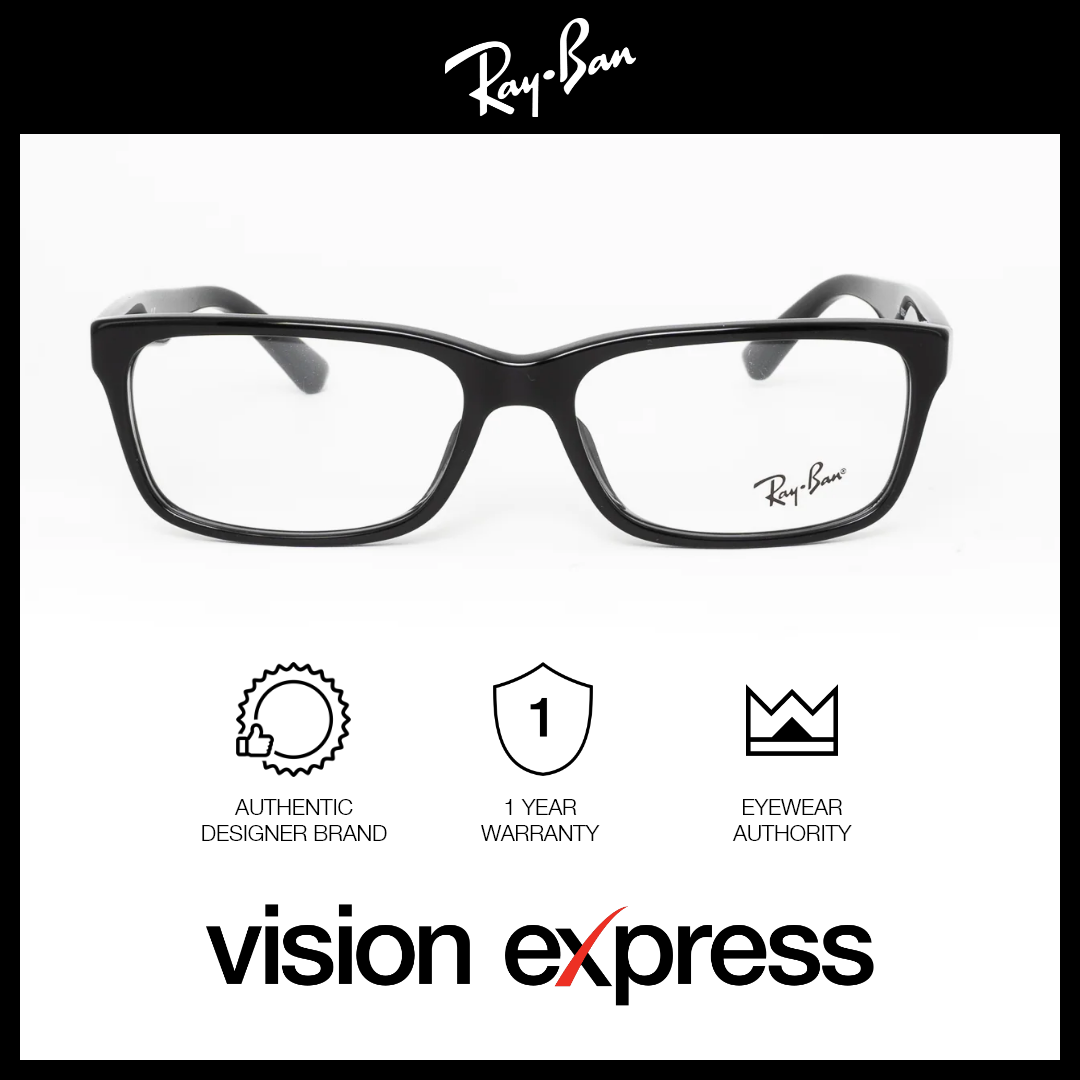 Ray-Ban Men's Black Plastic Square Eyeglasses RB5296D/2000 - Vision Express Optical Philippines
