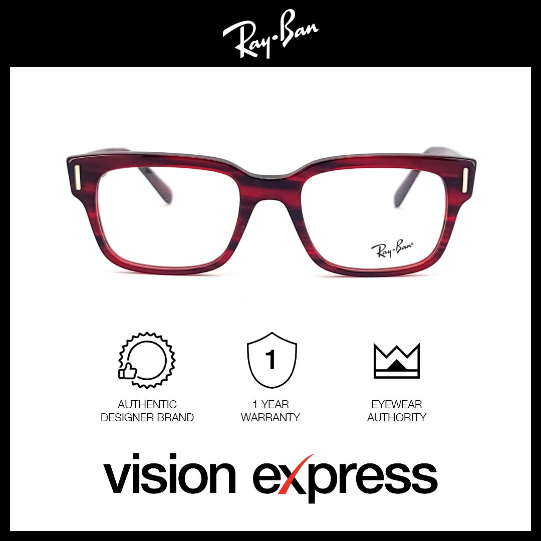 Ray-Ban Unisex Red Plastic Square Eyeglasses RB5388/8054_53 - Vision Express Optical Philippines