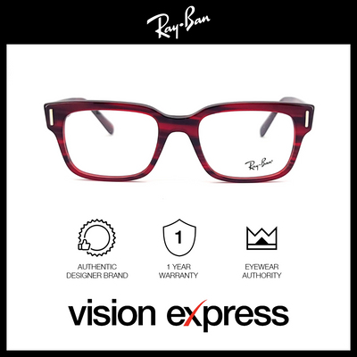Ray-Ban Unisex Red Plastic Square Eyeglasses RB5388/8054_53 - Vision Express Optical Philippines