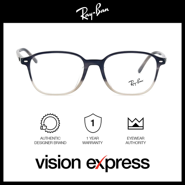 Ray-Ban Unisex Black Plastic Square Eyeglasses RB5393F/8106_53