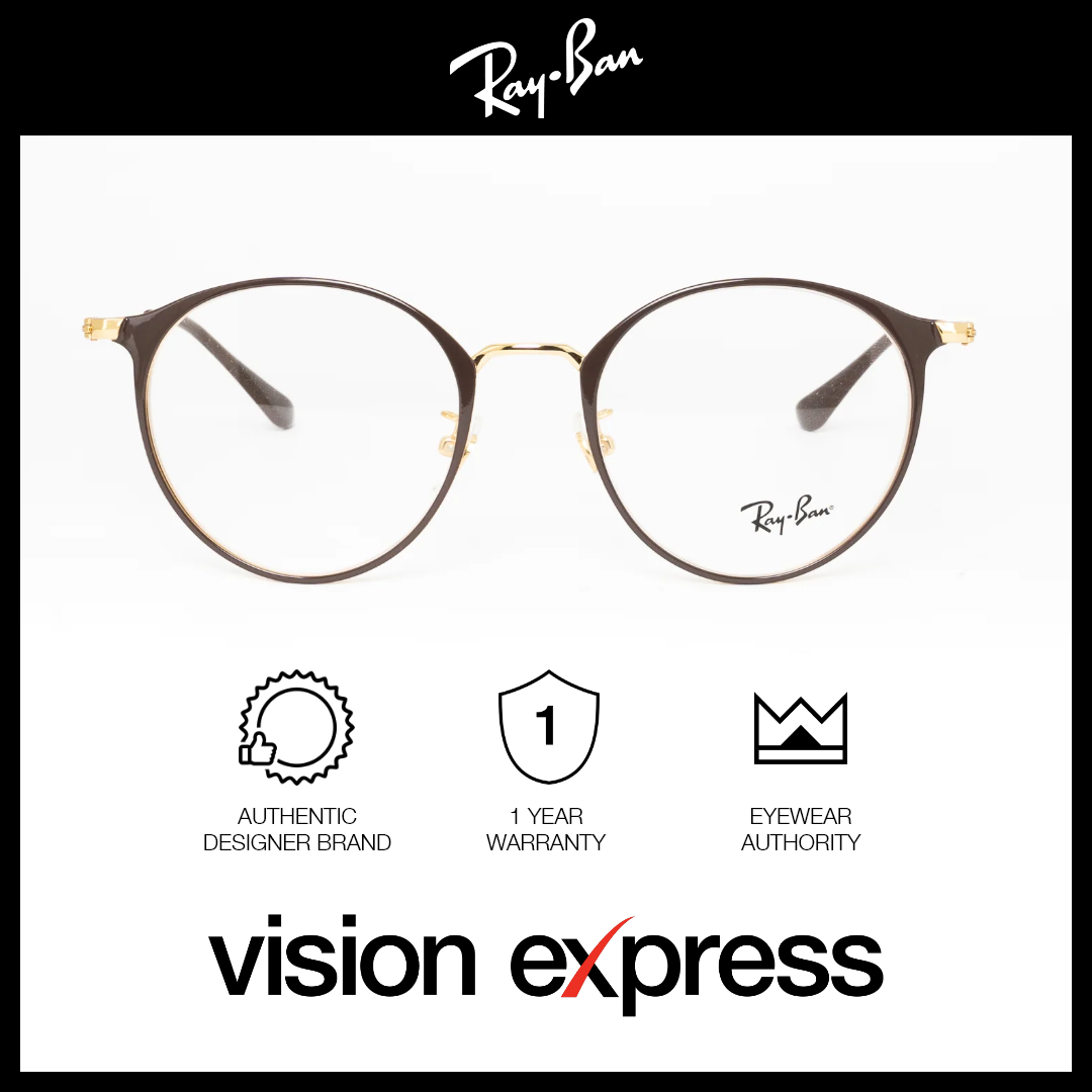 Ray-Ban Unisex Brown Metal Round Eyeglasses RB6378F/2905_51 - Vision Express Optical Philippines