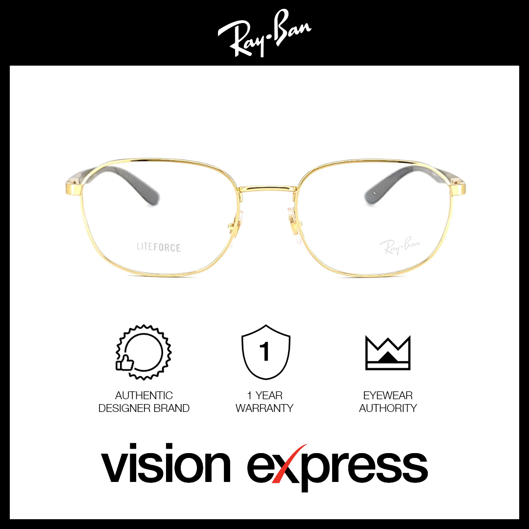 Ray-Ban Unisex Gold Metal Irregular Eyeglasses RB6462/2500_54 - Vision Express Optical Philippines