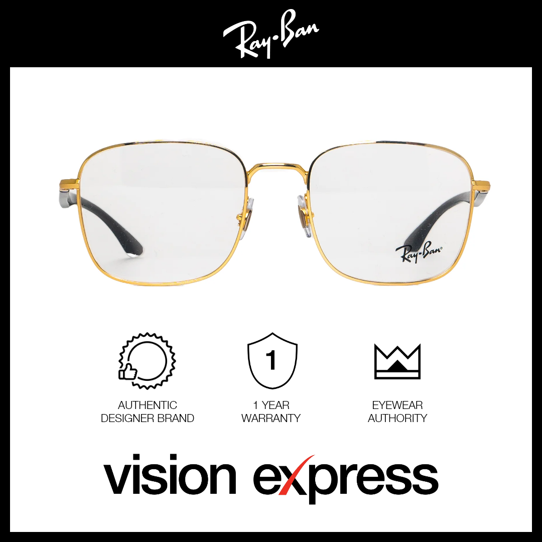 Ray-Ban Unisex Gold Metal Square Eyeglasses RB6469250052 - Vision Express Optical Philippines