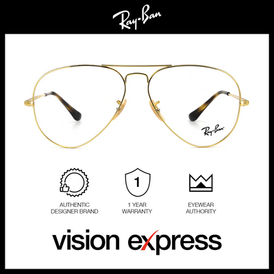 Ray-Ban Unisex Gold Metal Aviator Eyeglasses RB6489/2500 - Vision Express Optical Philippines