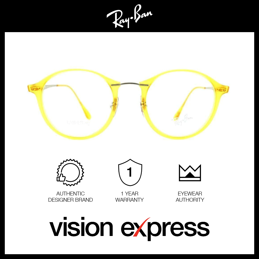 Ray-Ban Unisex Yellow Plastic Round Eyeglasses RB7073/5589_49 - Vision Express Optical Philippines