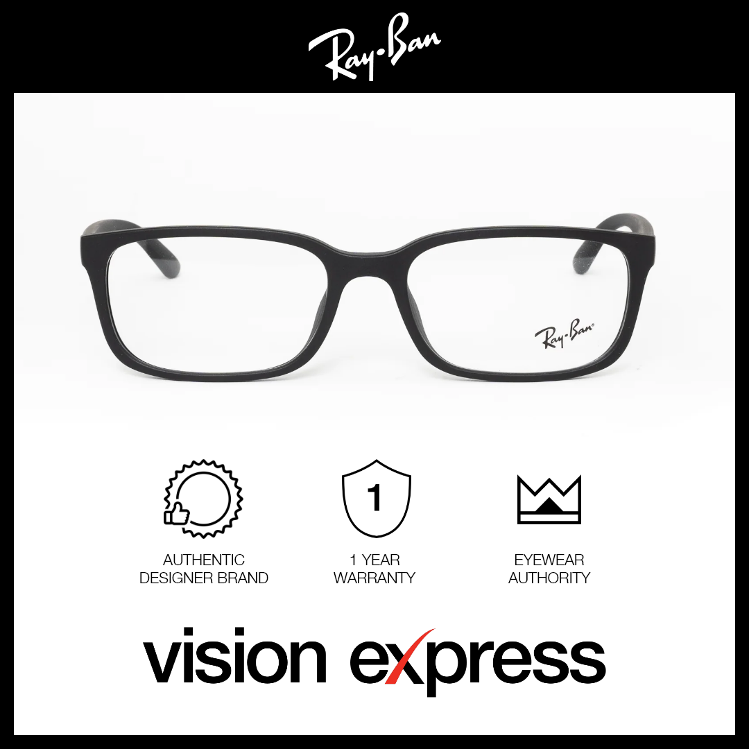 Ray-Ban Unisex Black Plastic Rectangle Eyeglasses RB7123D/5196_56 - Vision Express Optical Philippines