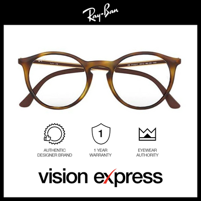 Ray-Ban Unisex Tortoise Plastic Round Eyeglasses RB7132F/2012_52 - Vision Express Optical Philippines