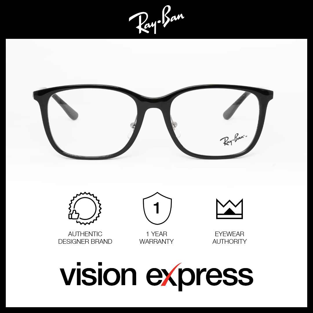 Ray-Ban Unisex Black Plastic Square Eyeglasses RB7168D200055 - Vision Express Optical Philippines