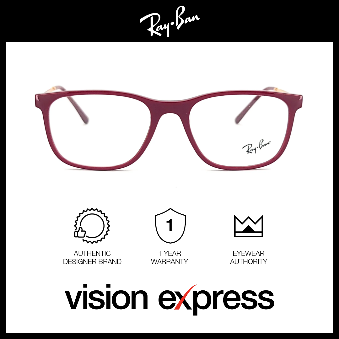 Ray-Ban Unisex Red Plastic Square Eyeglasses RB7244/8099_53 - Vision Express Optical Philippines