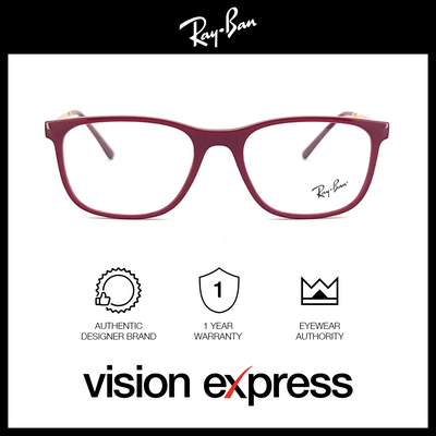 Ray-Ban Unisex Red Plastic Square Eyeglasses RB7244/8099_53 - Vision Express Optical Philippines