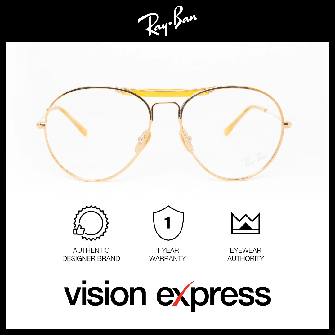 Ray-Ban Unisex Gold Titanium Aviator Eyeglasses RB8063V122055 - Vision Express Optical Philippines