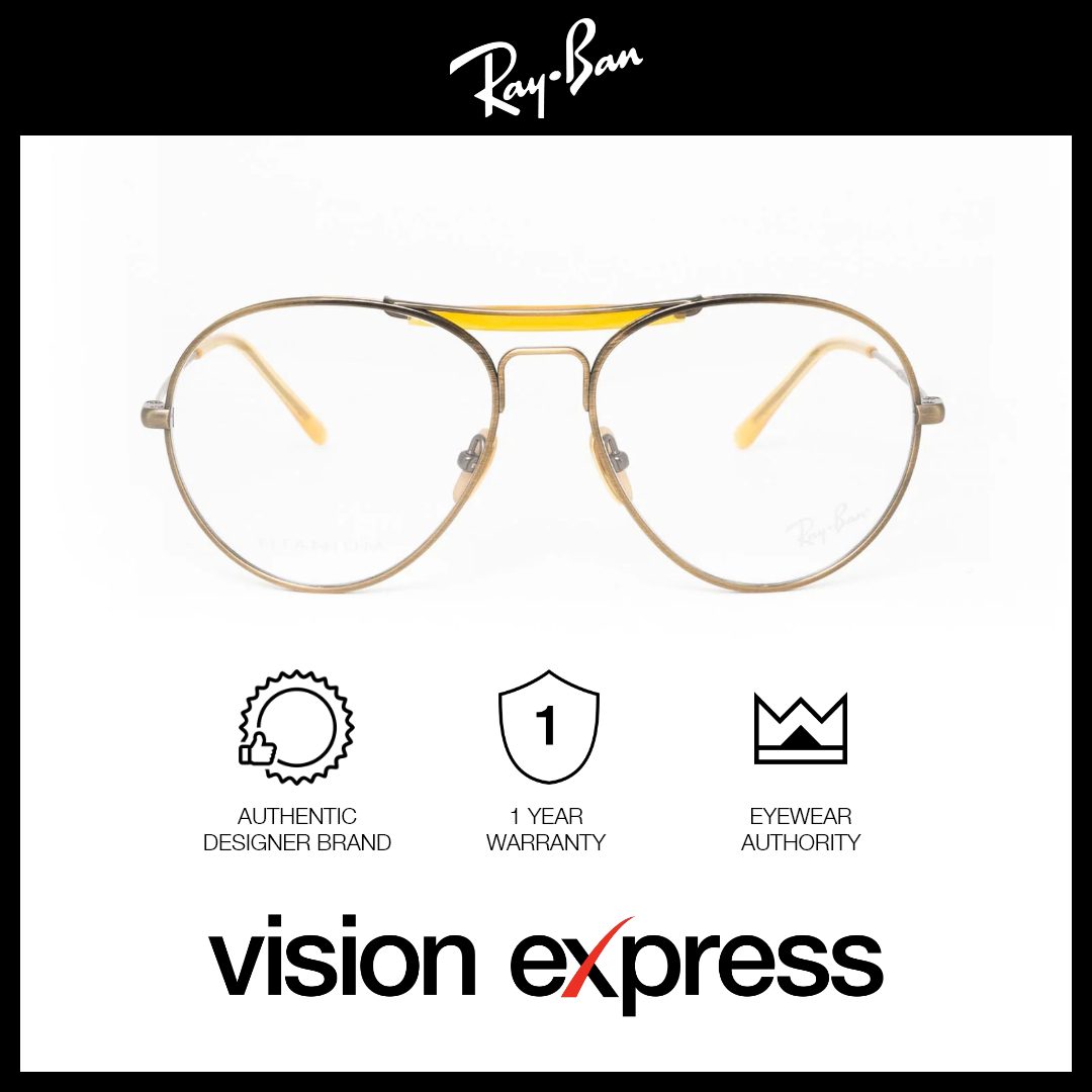 Ray-Ban Unisex Gold Titanium Aviator Eyeglasses RB8063V122255 - Vision Express Optical Philippines