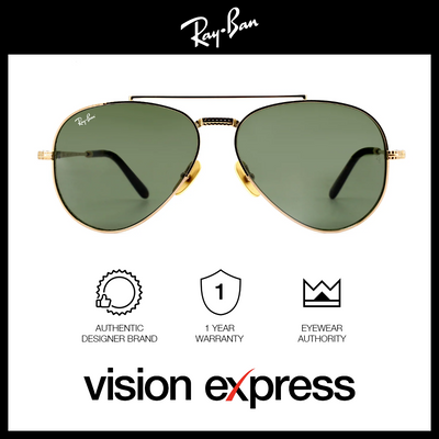 Ray-Ban Unisex Gold Titanium Aviator Sunglasses RB822531385258 - Vision Express Optical Philippines