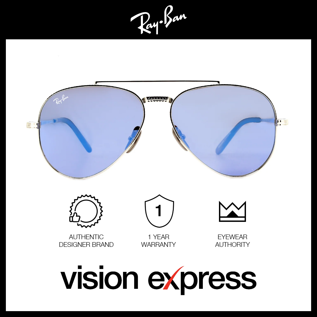 Ray-Ban Unisex Silver Titanium Aviator Sunglasses RB82253139O458 - Vision Express Optical Philippines