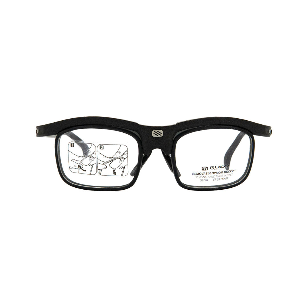 Rudy Project Black Plastic Square Eyeglasses RPSP75OD06052