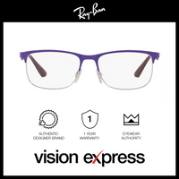 Ray-Ban Kids Blue Metal Rectangle Eyeglasses RY1052/4056_47 - Vision Express Optical Philippines
