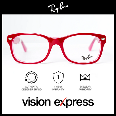 Ray-Ban Kids Red Plastic Square Eyeglasses RY1528/3761_48 - Vision Express Optical Philippines
