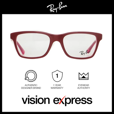 Ray-Ban Kids Red Plastic Square Eyeglasses RY1536/3761_48 - Vision Express Optical Philippines