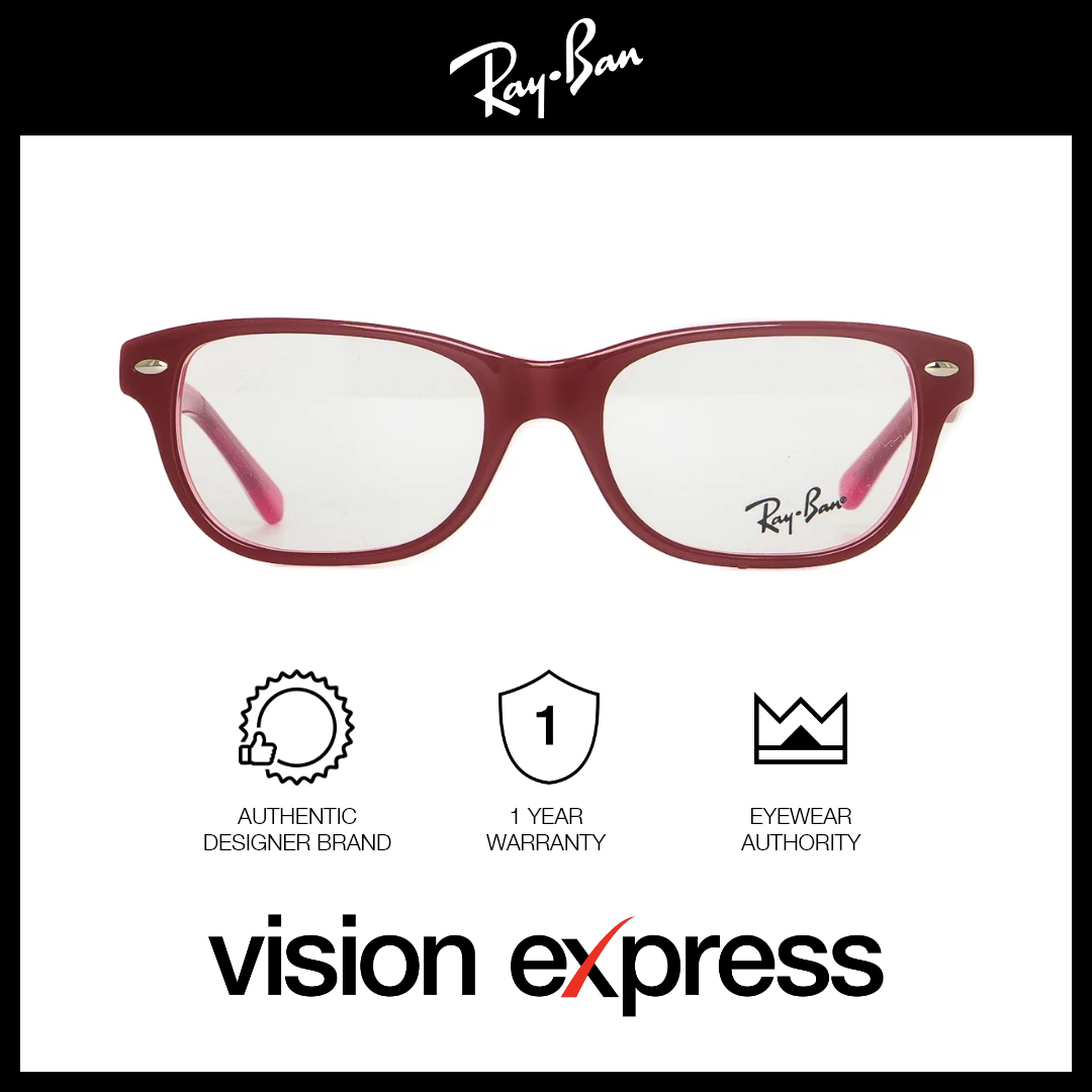 Ray-Ban Kids Pink Plastic Square Eyeglasses RY1555376148 - Vision Express Optical Philippines