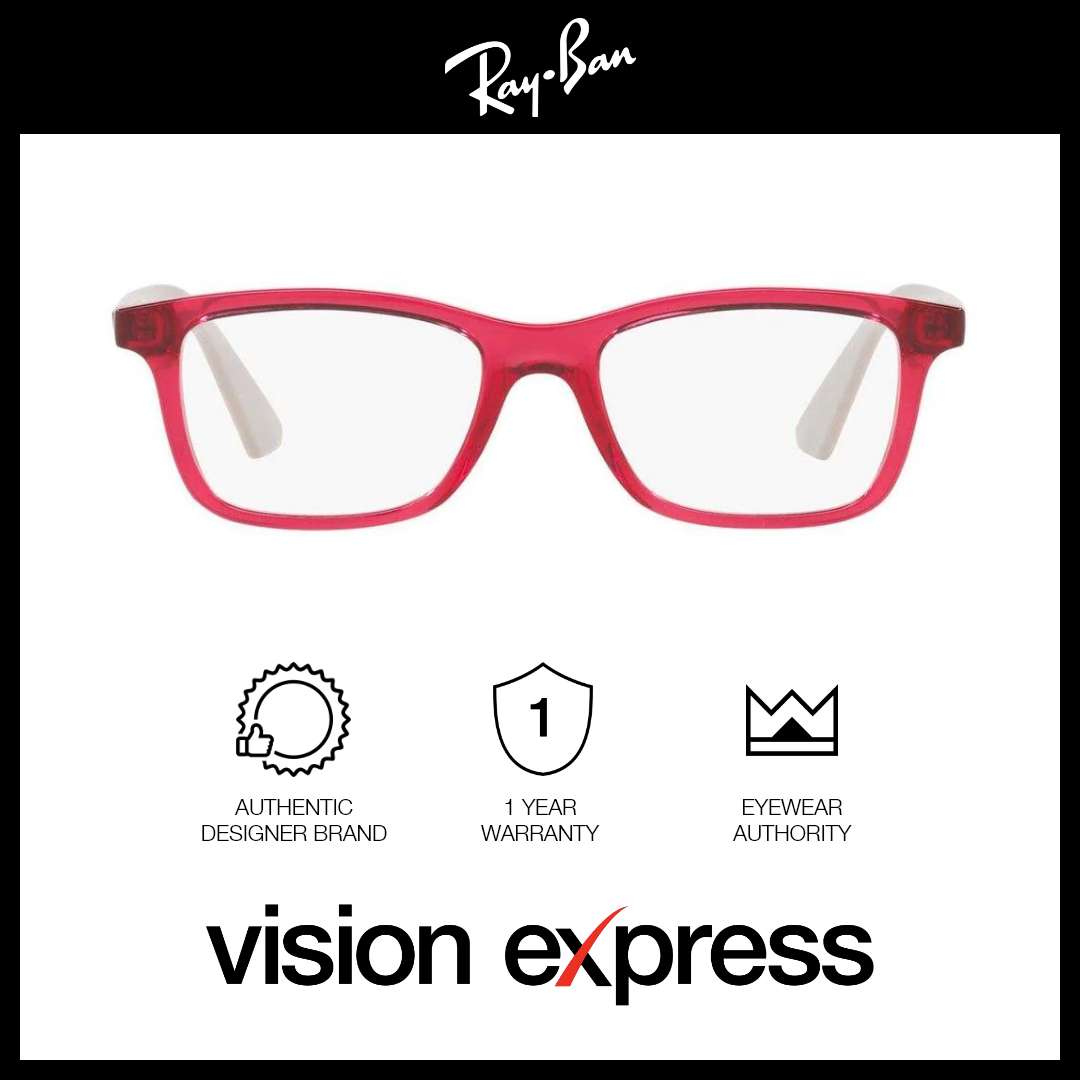 Ray-Ban Kids Red Plastic Rectangle Eyeglasses RY1562/3747_46 - Vision Express Optical Philippines