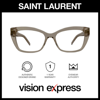Saint Laurent Women's Beige Bio-Acetate Cat Eye Eyeglasses SLM11700453 - Vision Express Optical Philippines