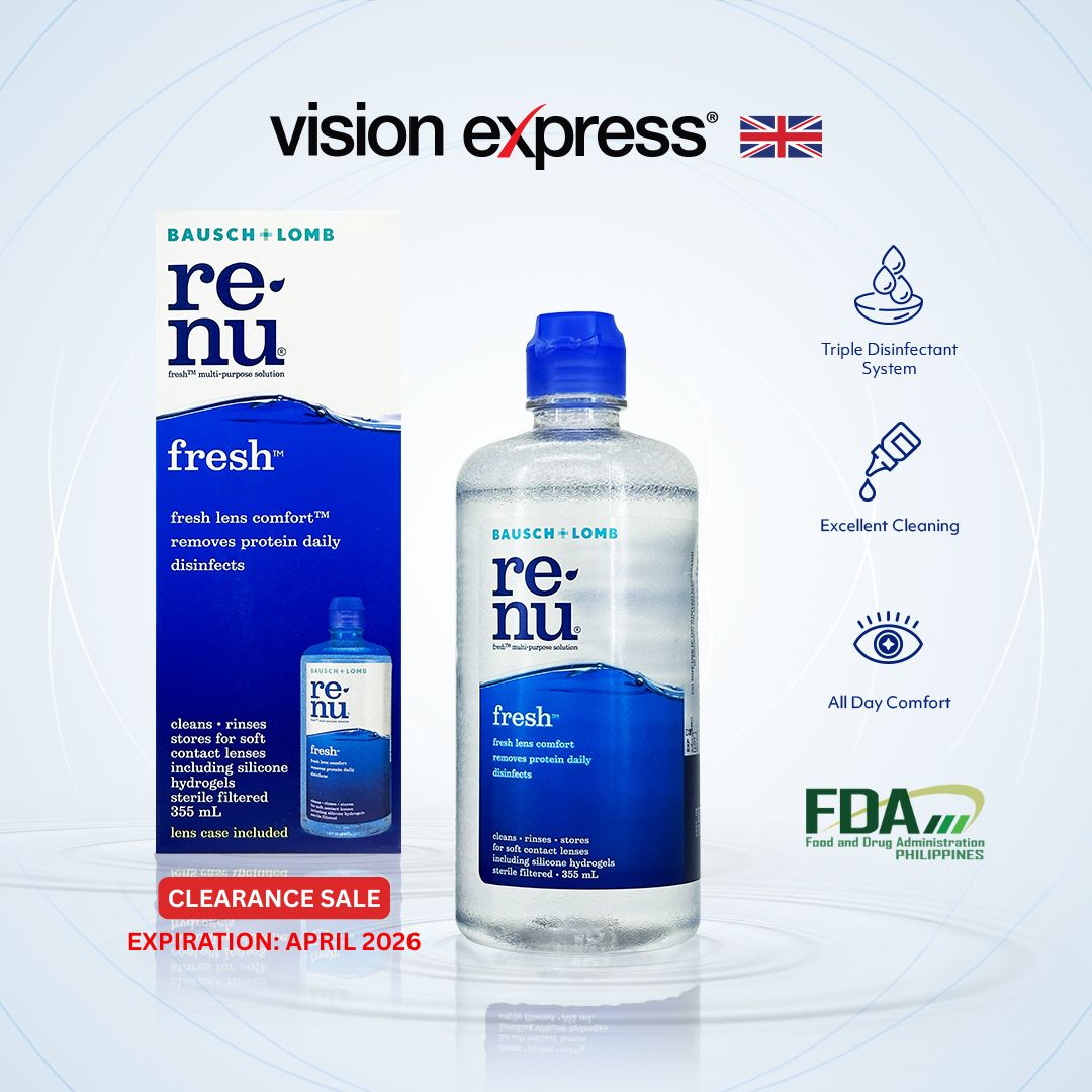 Bausch & Lomb Renu Contact Lens Solution 355ml (Near Expiry: April 2026) - Vision Express Optical Philippines