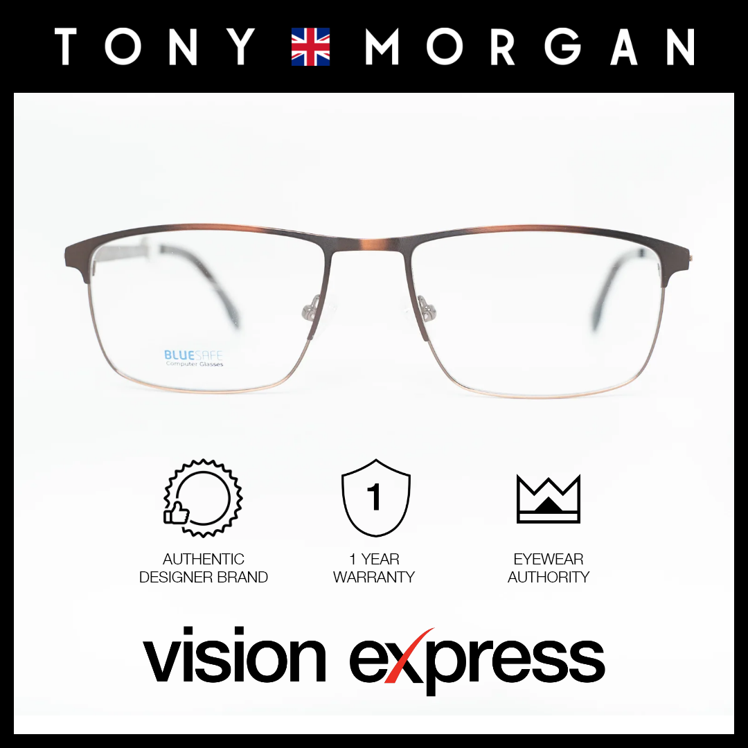 Tony Morgan Men's Brown Metal Square Eyeglasses TM0025BRN55 - Vision Express Optical Philippines