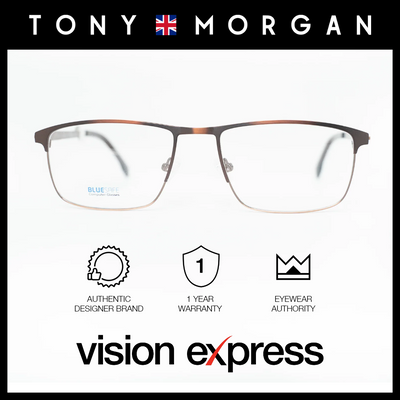 Tony Morgan Men's Brown Metal Square Eyeglasses TM0025BRN55 - Vision Express Optical Philippines