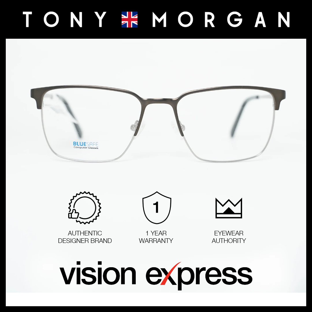 Tony Morgan Men's Silver Metal Square Eyeglasses TM0034SIL54 - Vision Express Optical Philippines