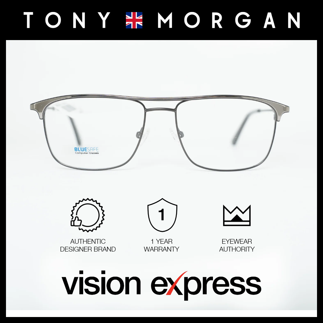 Tony Morgan Men's Silver Metal Square Eyeglasses TM0078SIL56 - Vision Express Optical Philippines