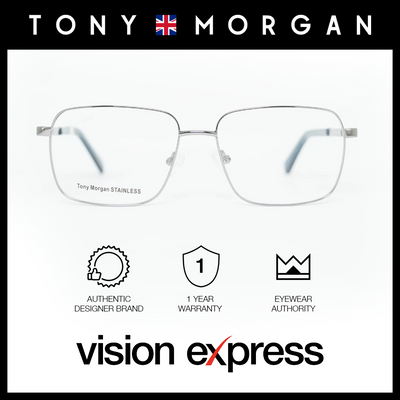 Tony Morgan Men's Blue Metal Square Eyeglasses TM0139BL54 - Vision Express Optical Philippines