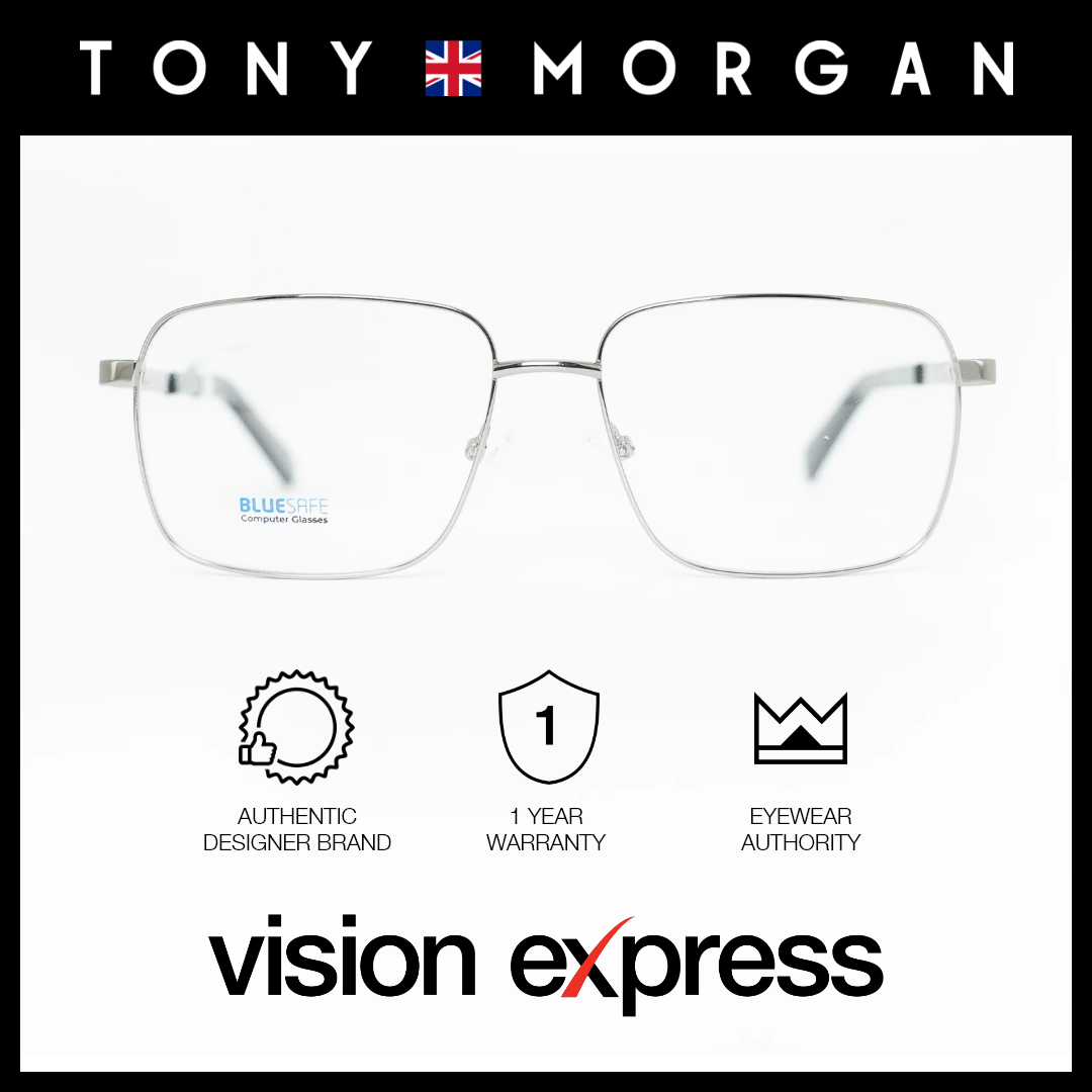 Tony Morgan Men's Black Metal Square Eyeglasses TM0139BLK54 - Vision Express Optical Philippines