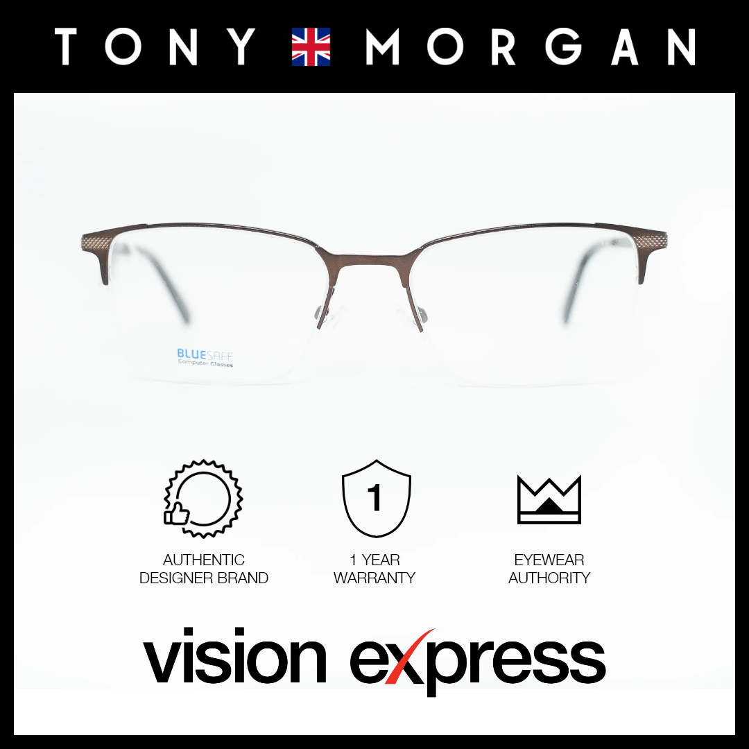 Tony Morgan Men's Brown Metal Clubmaster Eyeglasses TM086BRN53 - Vision Express Optical Philippines
