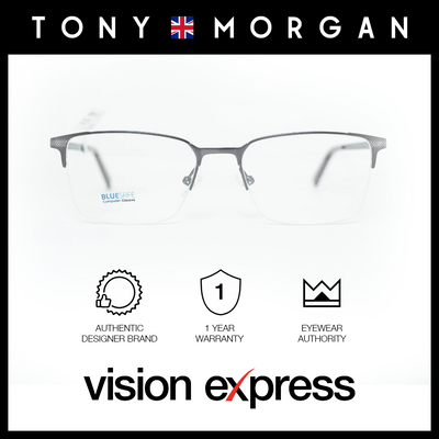 Tony Morgan Men's Gunmetal Metal Clubmaster Eyeglasses TM086GUN53 - Vision Express Optical Philippines