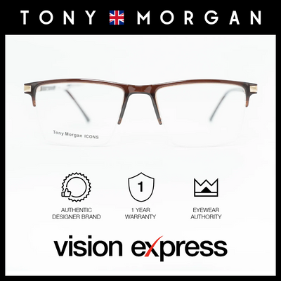 Tony Morgan Men's Brown Tr 90 Clubmaster Eyeglasses TM0917BRWN54 - Vision Express Optical Philippines