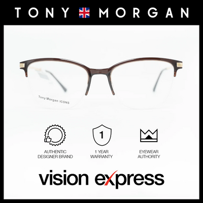 Tony Morgan Men's Brown Tr 90 Clubmaster Eyeglasses TM0922BRWN53 - Vision Express Optical Philippines