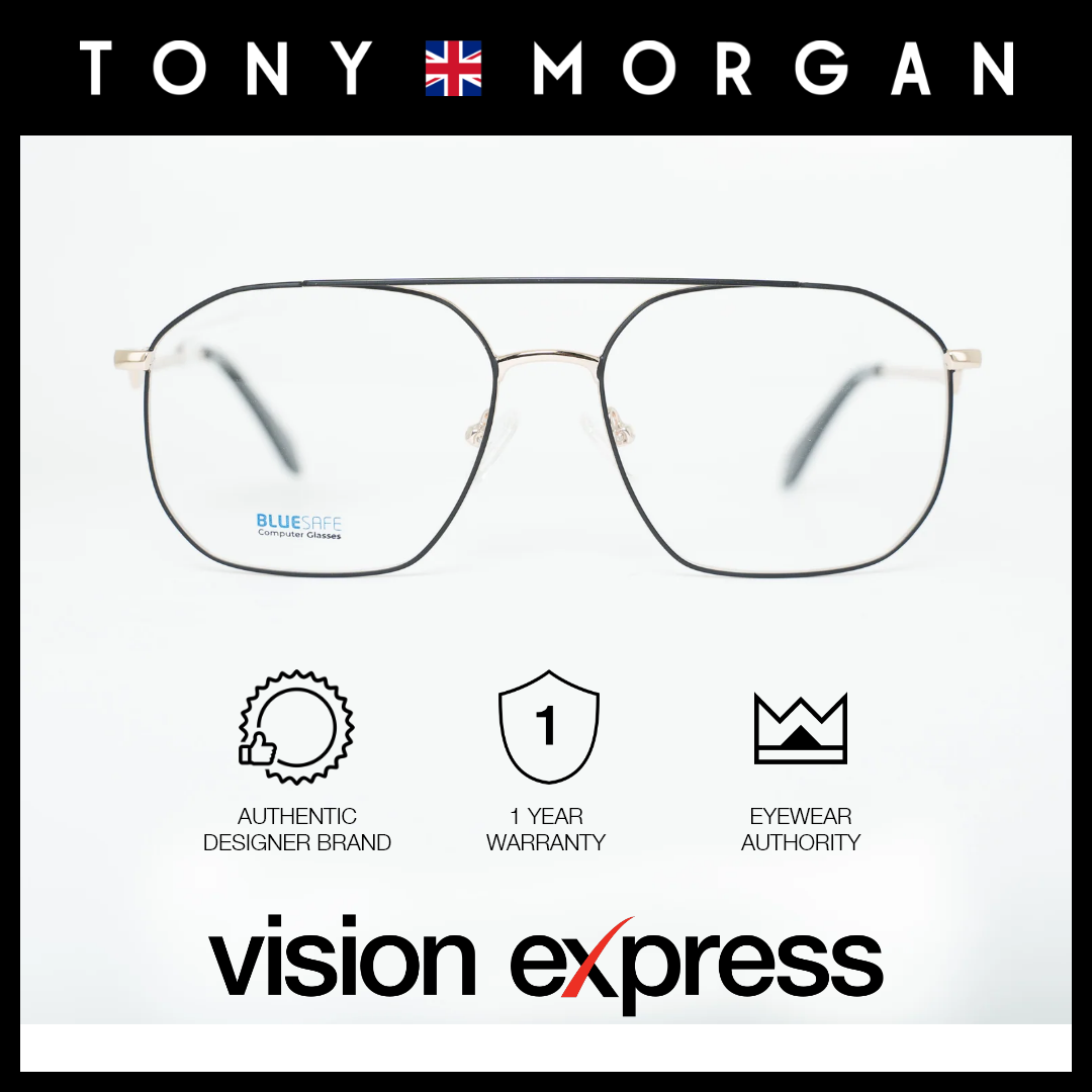Tony Morgan Men's Black Metal Irregular Eyeglasses TM1003BLK55 - Vision Express Optical Philippines