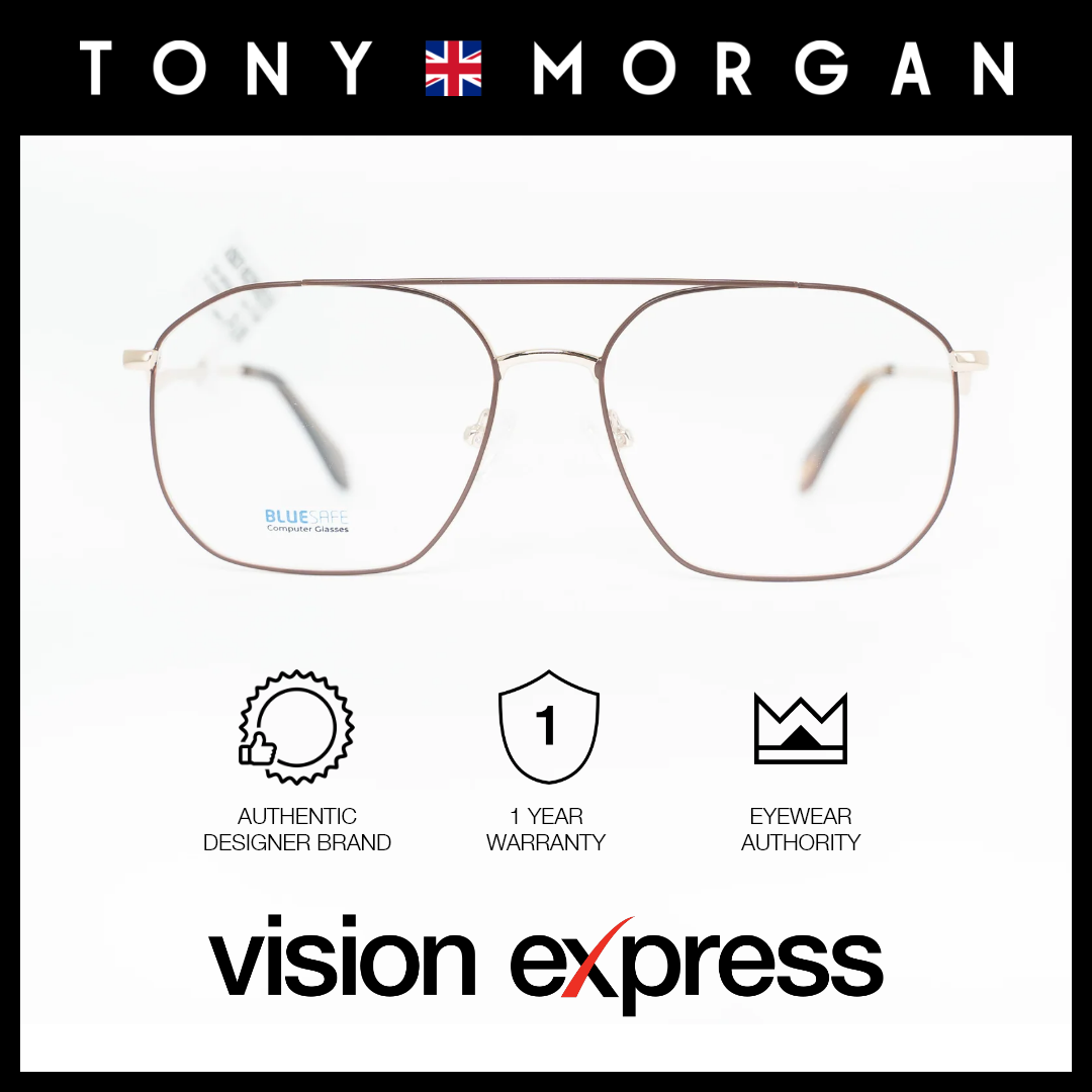 Tony Morgan Men's Brown Metal Irregular Eyeglasses TM1003BRN55 - Vision Express Optical Philippines