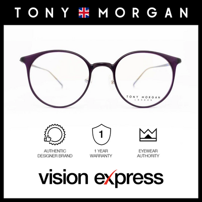 Tony Morgan Super Flexible Unisex Purple Plastic Round Eyeglasses TM 1004/009M - Vision Express Optical Philippines