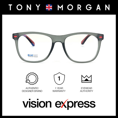 Tony Morgan Unisex Matte Grey Acetate Square Eyeglasses TM 1006/C157/BS_00 - Vision Express Optical Philippines