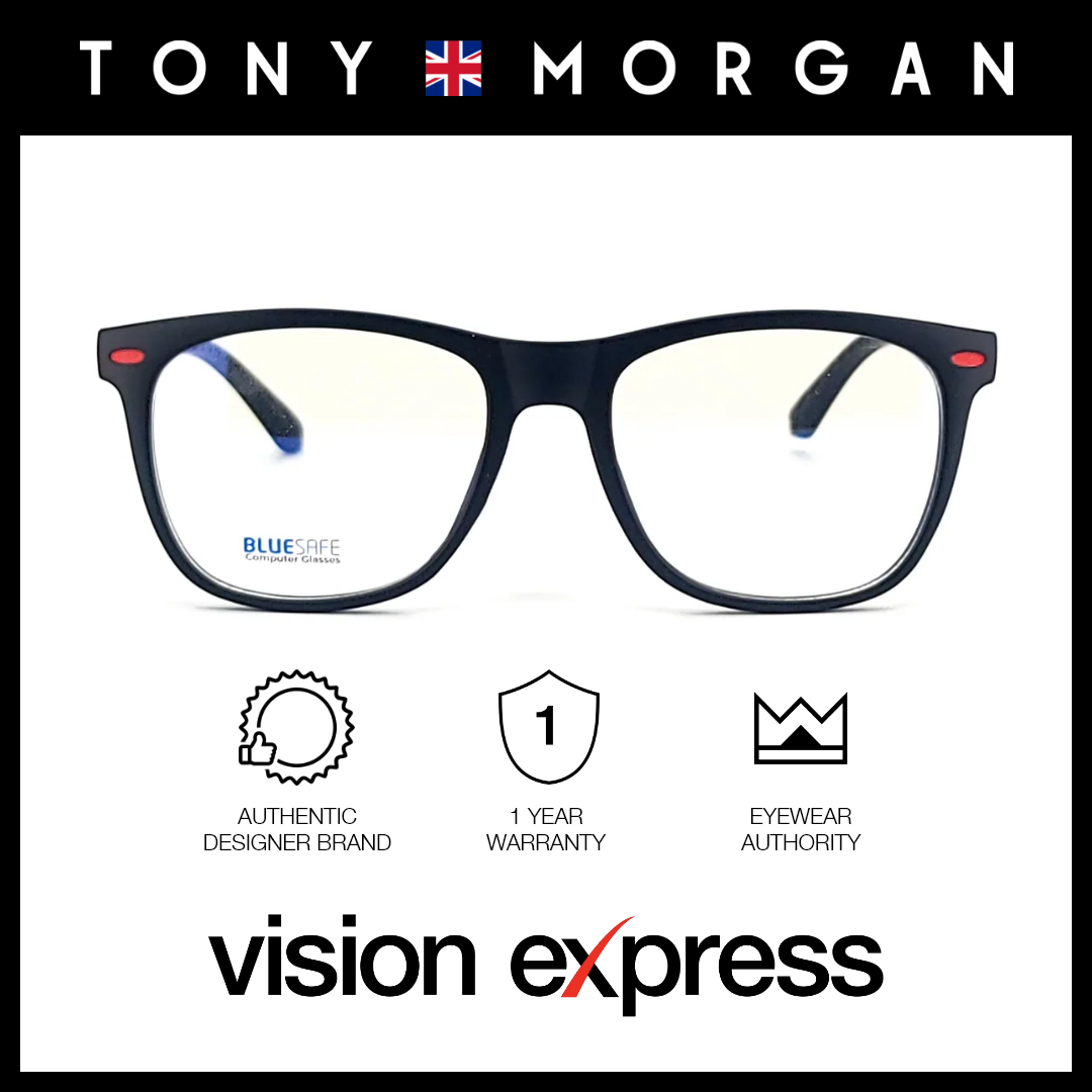 Tony Morgan Unisex Black Plastic Square Eyeglasses TM 1006/C33/BS_00 - Vision Express Optical Philippines