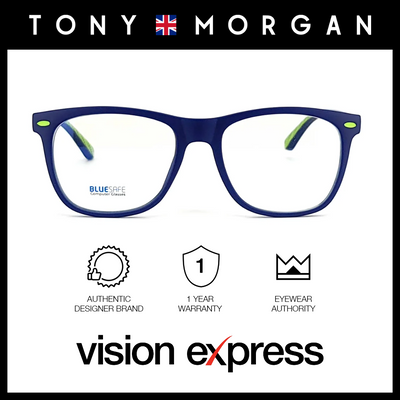 Tony Morgan Unisex Blue Plastic Square Eyeglasses TM 1006/C63/BS_00 - Vision Express Optical Philippines